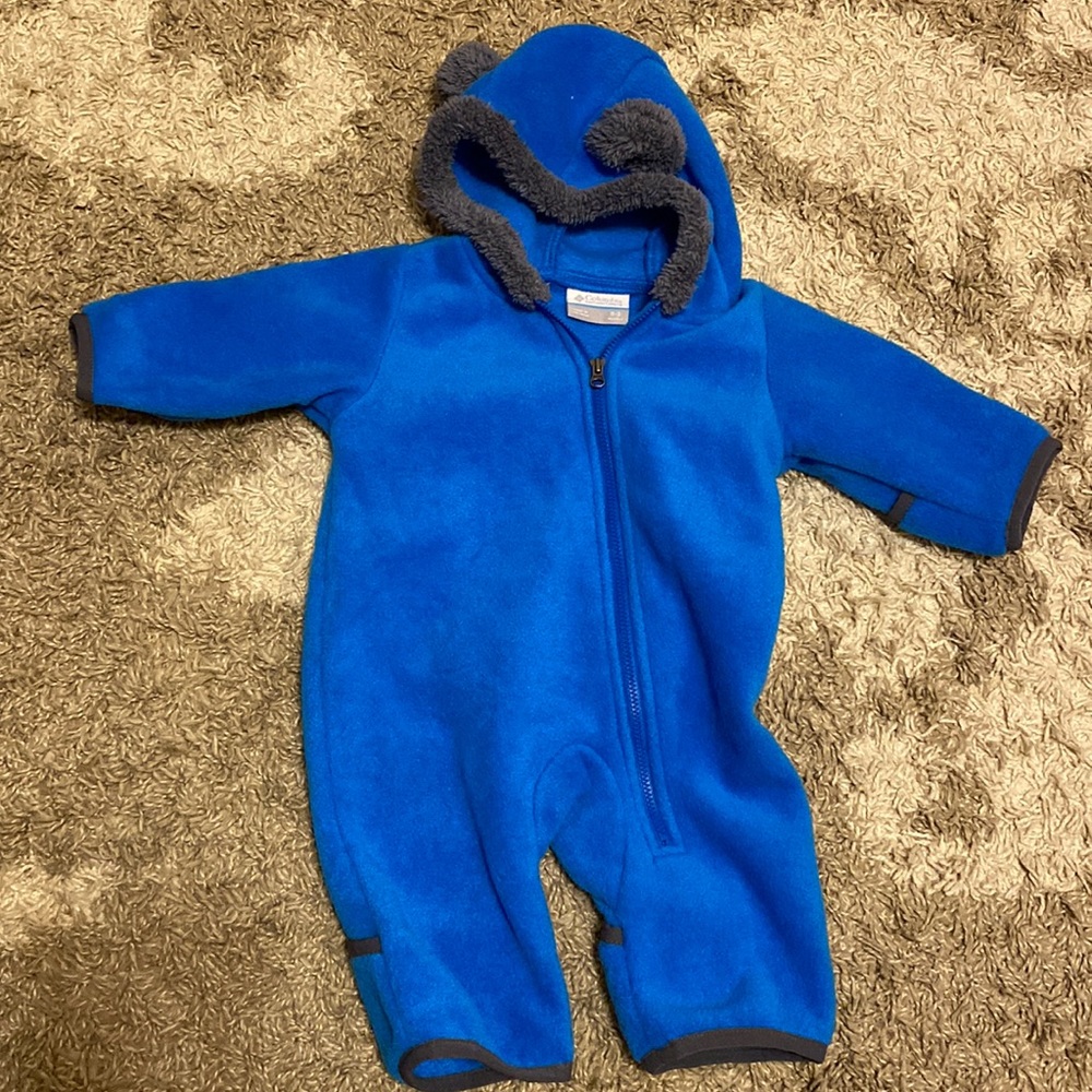 Columbia, fleece infant bunting. Size 0-3 months. Royal blue.